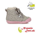 Dívčí zimní boty alternativa barefoot DD Step Beige Tučňák 066-352B