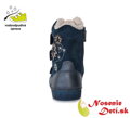 Dievčenské kožené zimné topánky čižmy DD Step Tmavomodré 068-345 