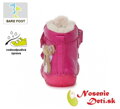 Dievčenské zimné barefoot topánky DD Step Ružové Líška 070-353