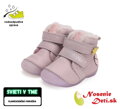Dievčenské zimné topánky alternatíva barefoot D.D. Step Mauve Lienka  W015-42562B