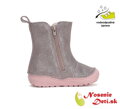 Dievčenské zimné kožené čižmy D. D. Step Champagne Srdiečka W071-42973A