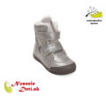 Dievčenské kožené zimné vyššie topánky D.D. Step Champagne Srdiečka 068-52320A