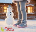 Dievčenské zimné kožené topánky D.D. Step Grey Vtáčiky 082-52314B