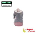Dievčenské zimné kožené topánky D.D. Step Grey Vtáčiky 082-52314B