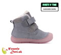 Dievčenské zimné kožené topánky D.D. Step Grey Vtáčiky 082-52314B