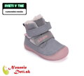 Dievčenské zimné kožené topánky D.D. Step Grey Vtáčiky 082-52314B