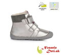 Dívčí zimní barefoot boty DD Step Stříbrné s vločkou 063-915 AM