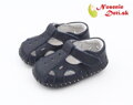 Topánky na prvé kroky barefoot sandálky Freycoo Baby Florián Tmavomodré