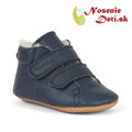 Detské zimné kožené topánky capačky Froddo Prewalkers Furry Dark Blue