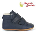 Detské zimné kožené topánky capačky Froddo Prewalkers Furry Dark Blue