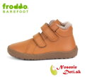 Dětské barefoot zimní kožené boty Froddo Winter Furry Cognac
