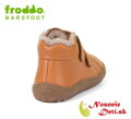 Dětské barefoot zimní kožené boty Froddo Winter Furry Cognac