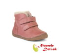Dievčenské zimné kožené topánky Froddo Paix Winter Dark Pink