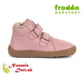 Dievčenské barefoot zimné kožené topánky Froddo Winter Furry Pink