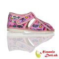 Dievčenské papučky Manik 2S Svetloružové Princess Ozdoby