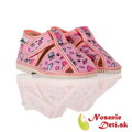 Dievčenské plátené papuče Manik 2S Svetloružové Srdiečkové balóny