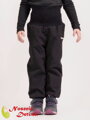 Detské softshellové zimné nohavice otepľovačky Čierne