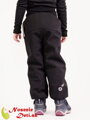 Detské softshellové zimné nohavice otepľovačky Čierne