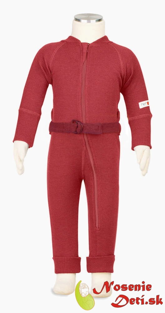 Detsky Overal Merino Vlna Manymonths Cranberry Nectar