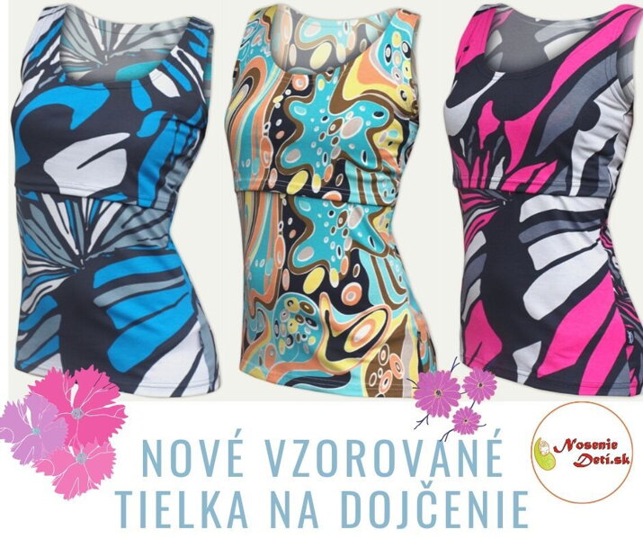 Tielka na dojčenie vo vzorovaných dezénoch