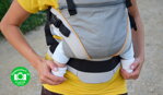 Manduca XT - v oblasti nožičiek je nosič veľkostne nastaviteľný, prispôsobí sa aj malému bábätku - novorodencovi.