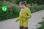 Tehotenský zavinovací svetrík na nosenie detí Blanka Limetkový