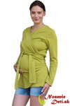 Tehotenský a nosiaci zavinovací kabátik Blanka Limetkový