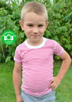 Detské funkčné oblečenie tričko Moira proti poteniu Jahodový pruh