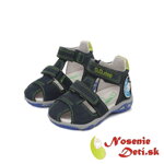 Chlapčenské letné kožené sandále DD Step modré