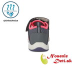 Dievčenské detské športové sandále DD Step Šedoružové JAC65-257D