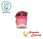 Dievčenské detské športové sandále DD Step Svetloružové JAC65-257C