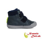 Detské zimné topánky reflexné alternatíva barefoot DD Step Modré Labky 066-366