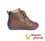 Dievčenské zimné topánky alternatíva barefoot DD Step Champagne Violet 066-653B
