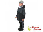 Detské softshellové zimné nohavice otepľovačky Čierna Antracit žíhaná