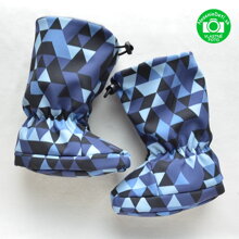 Detské zimné vysoké capačky Bimbio Trojuholníky modré