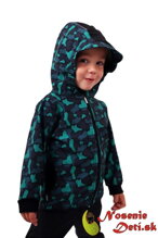 Detská softshellová bunda Jožánek Zelené fľaky