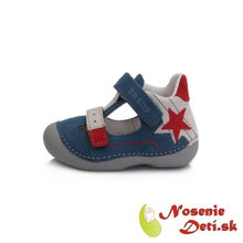 Chlapčenské sandále s uzavretou špičkou DD Step modré s hviezdou 015-203