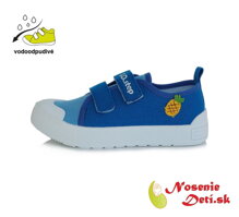 Detské letné plátené tenisky DD Step Modré Ananás CSB-414
