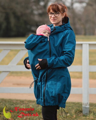 Softshellová tehotenská a nosiaca bunda kabát Jožánek Andrea Petrolejová