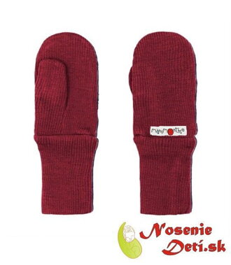 Detské rukavice merino s palcom Manymonths Raspberry Red
