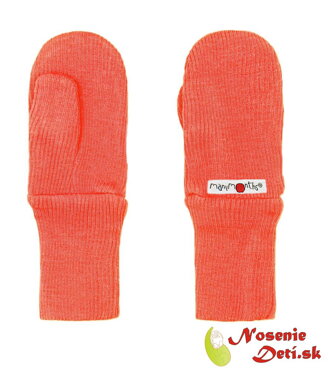 Detské rukavice merinovlna s palcom Manymonths Precious Coral