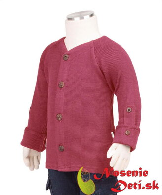 Detský merino sveter cardigan Manymonths Earth Red