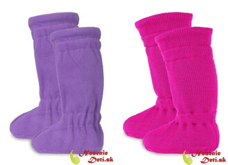 Merino Manymonths Winter Lilac Rose vysoké detské capačky