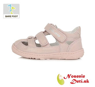 Dievčenské barefoot sandálky DD Step Svetloružové 077-360