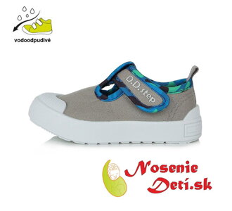 Chlapčenské letné plátené tenisky DD Step Svetlošedé CSB-331A