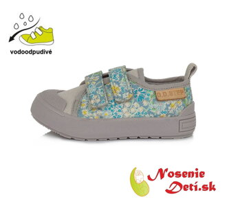 Dievčenské letné plátenky DD Step Šedé Kvietky CSG-7A