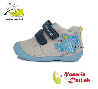 Barefoot alternatíva chlapčenské prechodné topánky DD Step Svetlošedé s lietadlom 015-357B