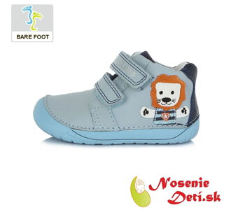Barefoot chlapčenské jarné jesenné topánky DD Step Svetlomodré Levík 070-381