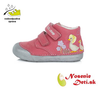 Jarné jesenné dievčenské topánky DD Step Ružovošedé Kačičky 066-236A