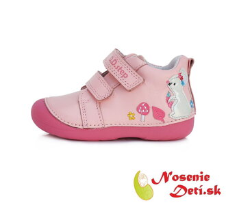 Barefoot alternatíva dievčenská prechodná obuv DD Step Svetloružové Myška 015-371B